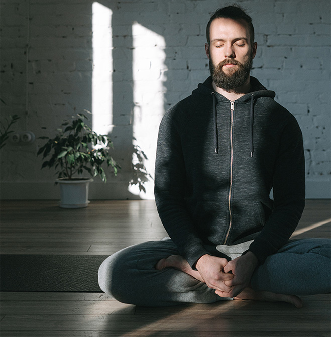 man meditating