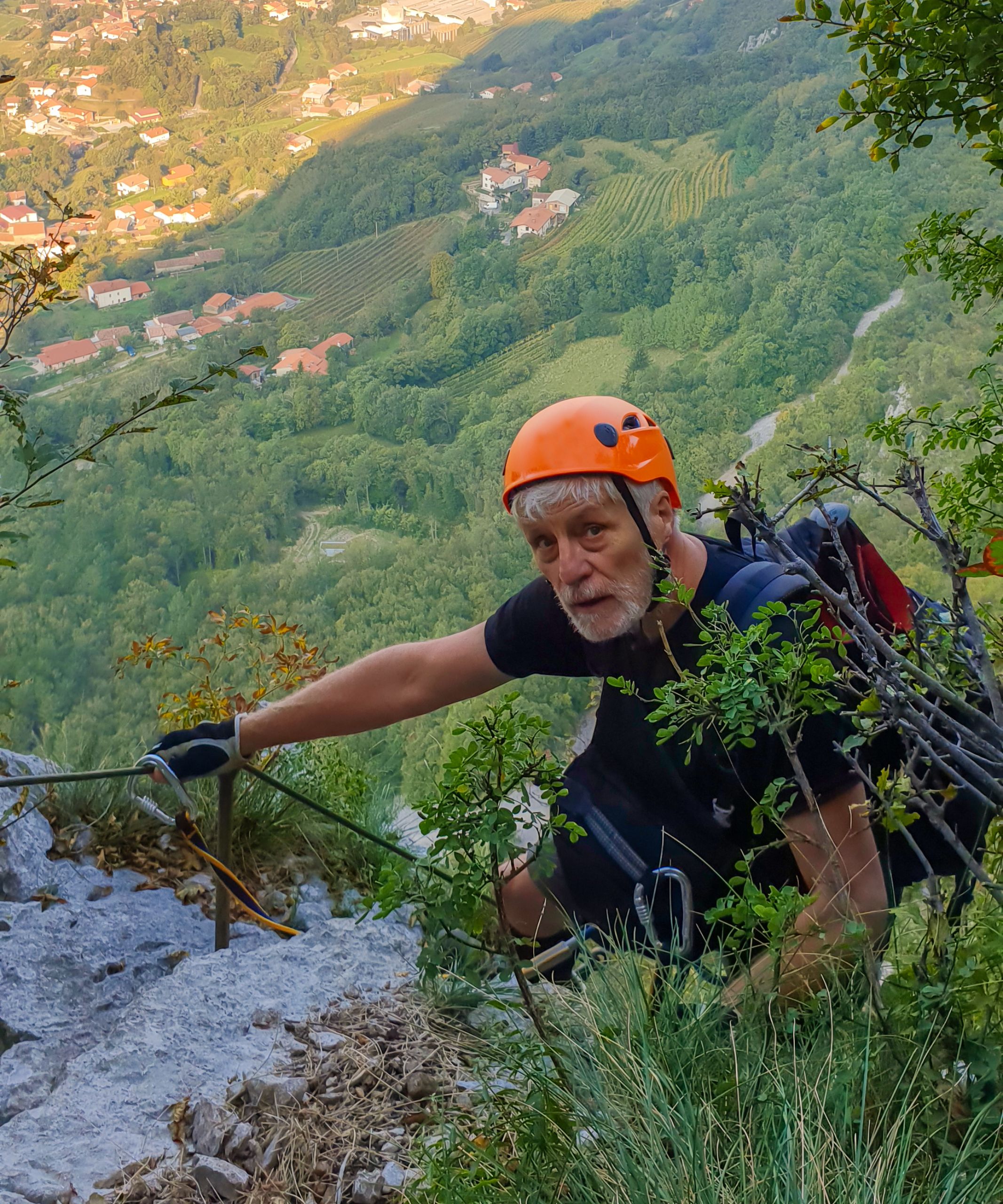Men climbing a mountain 