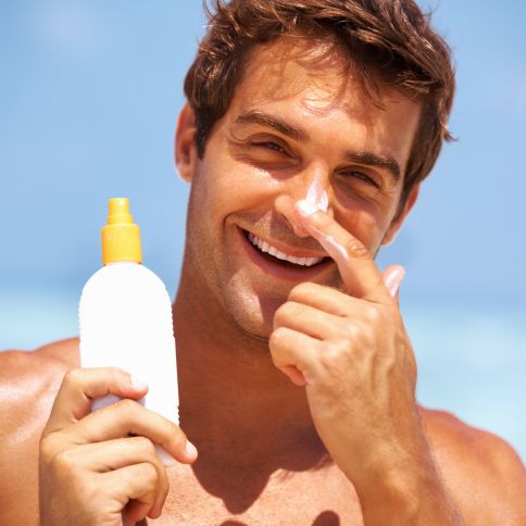 Men with sunscreen