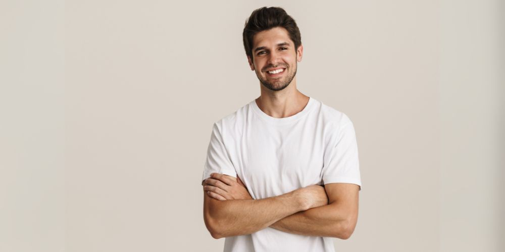 positive looking guy in a t-shirt