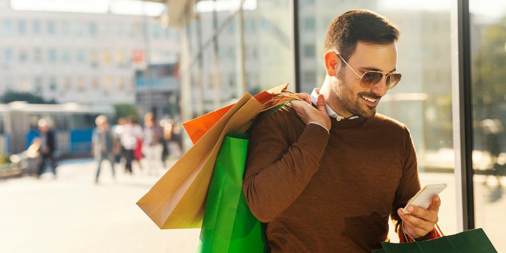 Man with shopping bags